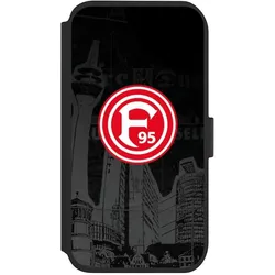 Nivocase Klapphülle für Apple iPhone 11 Handyhülle aus Kunst Leder NIVOflip schwarz Fortuna Düsseldorf Logo (Apple iPhone 11), Smartphone Hülle, Schwarz