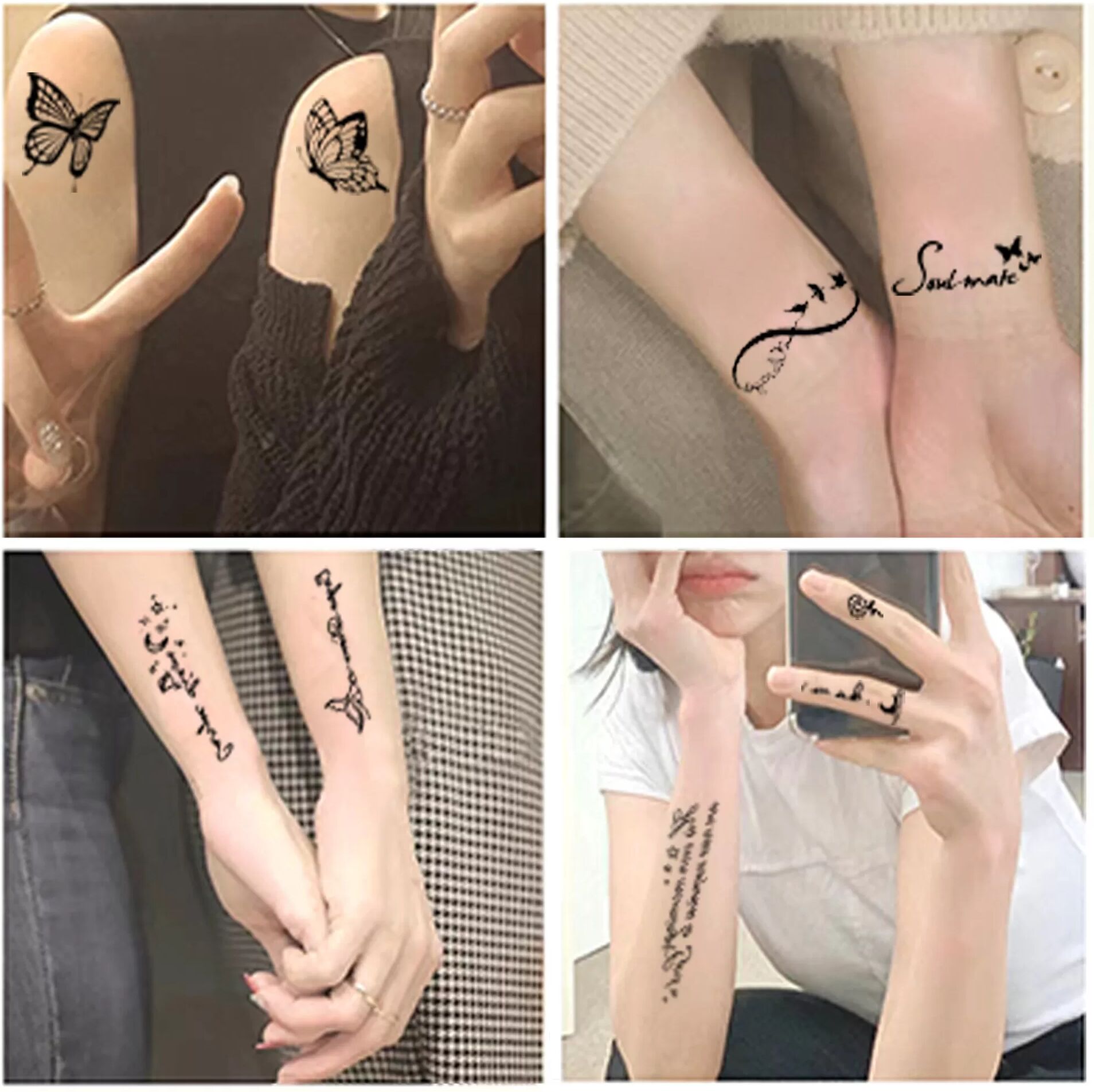 INF Tattoos Temporaires Chics : Ensemble de 30 Autocollants de Petits Tattoos Uniques