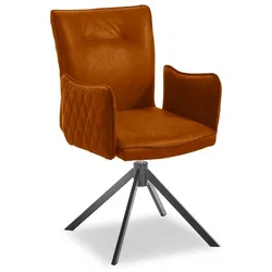 MAISON Stuhl Ana Mikrofaser Braun Cognac