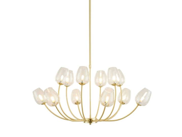 Suspension en verre doré / laiton 100 cm