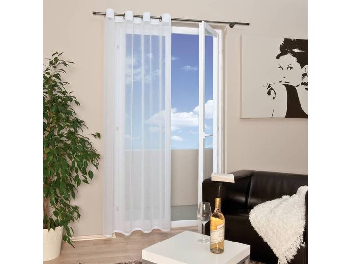 Rideaux à œillets Clarence 140 x 235cm Blanc/Blanc