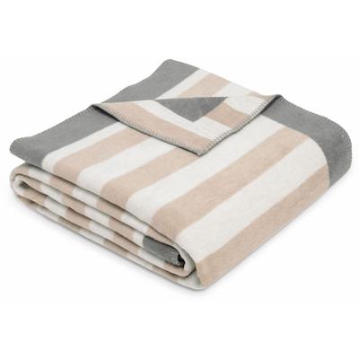 Wohndecke S.OLIVER "Wohndecke s.Oliver", beige (beige, grau), B:150cm L:200cm, Baumwolle, Polyacryl, Polyester, Wohndecken, Wohndecke, mit raffiniertem Streifenmuster