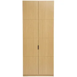 Kleiderschrank mit Kleiderstangen in Eichenholzoptik L90 cm GARENCE