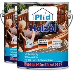 Plid, Holzschutz + Holzpflege, Holzöl 5L für ca. 50m2 / Holzschutz Pflegeöl Gartenmöbelholzöl (Farblos, 5 l)