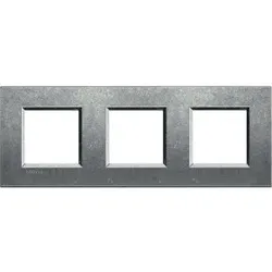Legrand LNA4802M3NA Abdeckrahmen LIVINGLIGHT: 3-fach, 2 + 2 + 2 Module, Farbe: Alu Natur