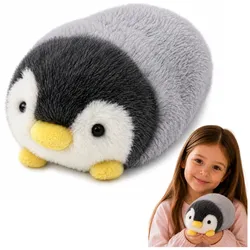 Plüschpinguin, weiches Plüschtier, weiß und grau, 16 cm