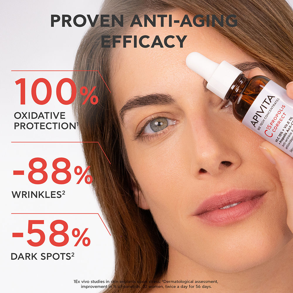 Apivita C15 Propolis sérum correcteur antioxydant, anti-rides et illuminateur 30 ml