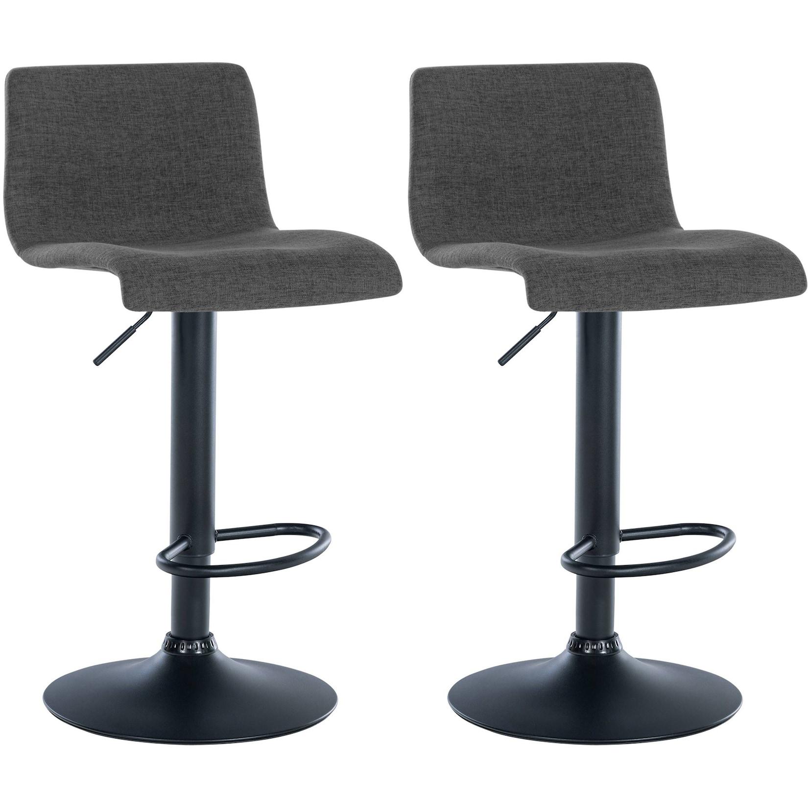 CLP 2er Set Barhocker Branford Stoff - Farbe: dunkelgrau, Material: Stoff