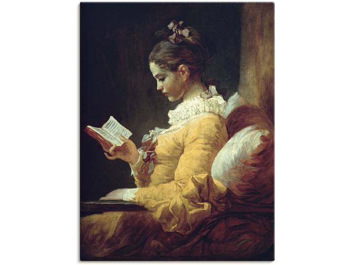 Artland Lesendes Mädchen. Um 1776 Frau 1 Stk. tlg. als Leinwandbild, Poster in verschied. Grössen