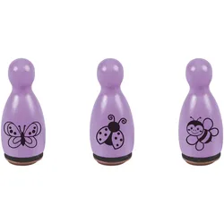 6x Heyda, Stempel, Mini Stempel 1,2cm VE=3 Stück Biene & Käfer