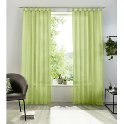 Gardine OTTO HOME "XANA" Gr. 1, grün, B:145cm H:145cm, Voile, Polyester, Gardinen, Gardine, Bestseller, einfarbig, 1 Schal, pflegeleicht, preiswert