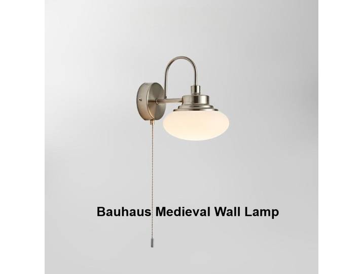 Applique murale rétro Bauhaus avec interrupteur, lampe murale argentée, décoration nordique pour la maison, chambre à coucher, chevet, escalier, couloir, restaurant