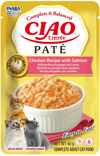 Churu Cat Entrée Paté Receita de Frango com Salmão 12 unid x 40g