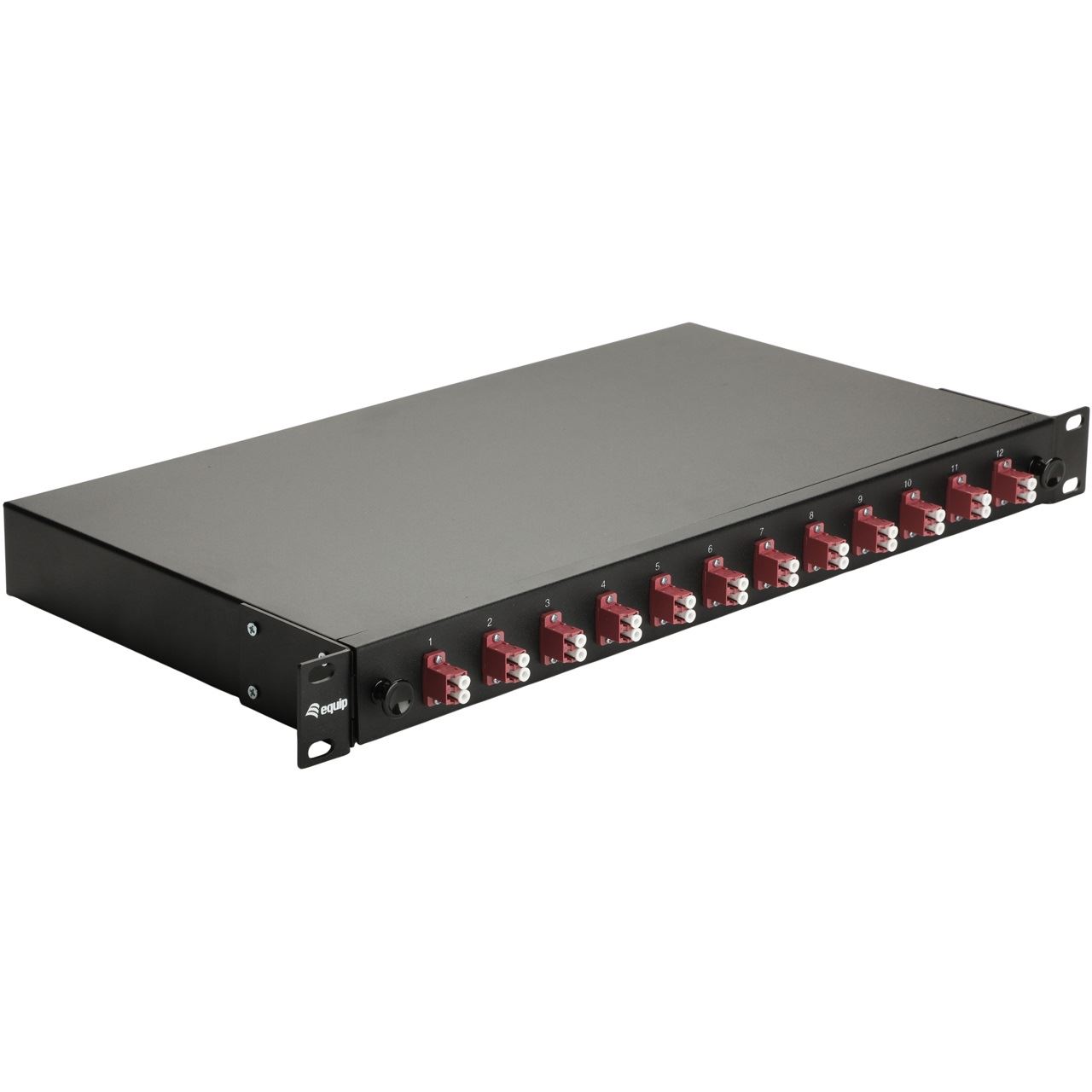 Equip LWL-Spleißkasten 12-Port LC-Duplex OM4 1U komplett sw