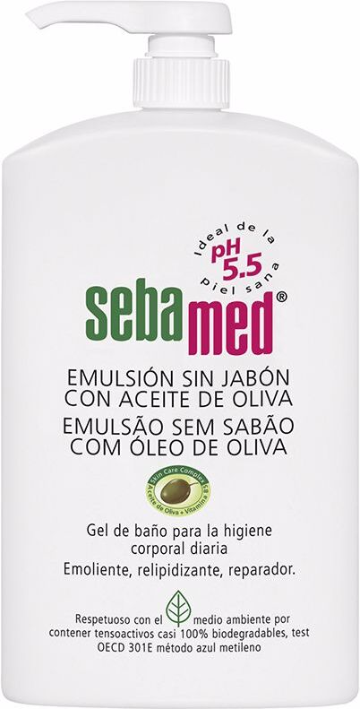 Sebamed Emulsión Sin Jabón gel de baño con aceite de oliva 1000 ml