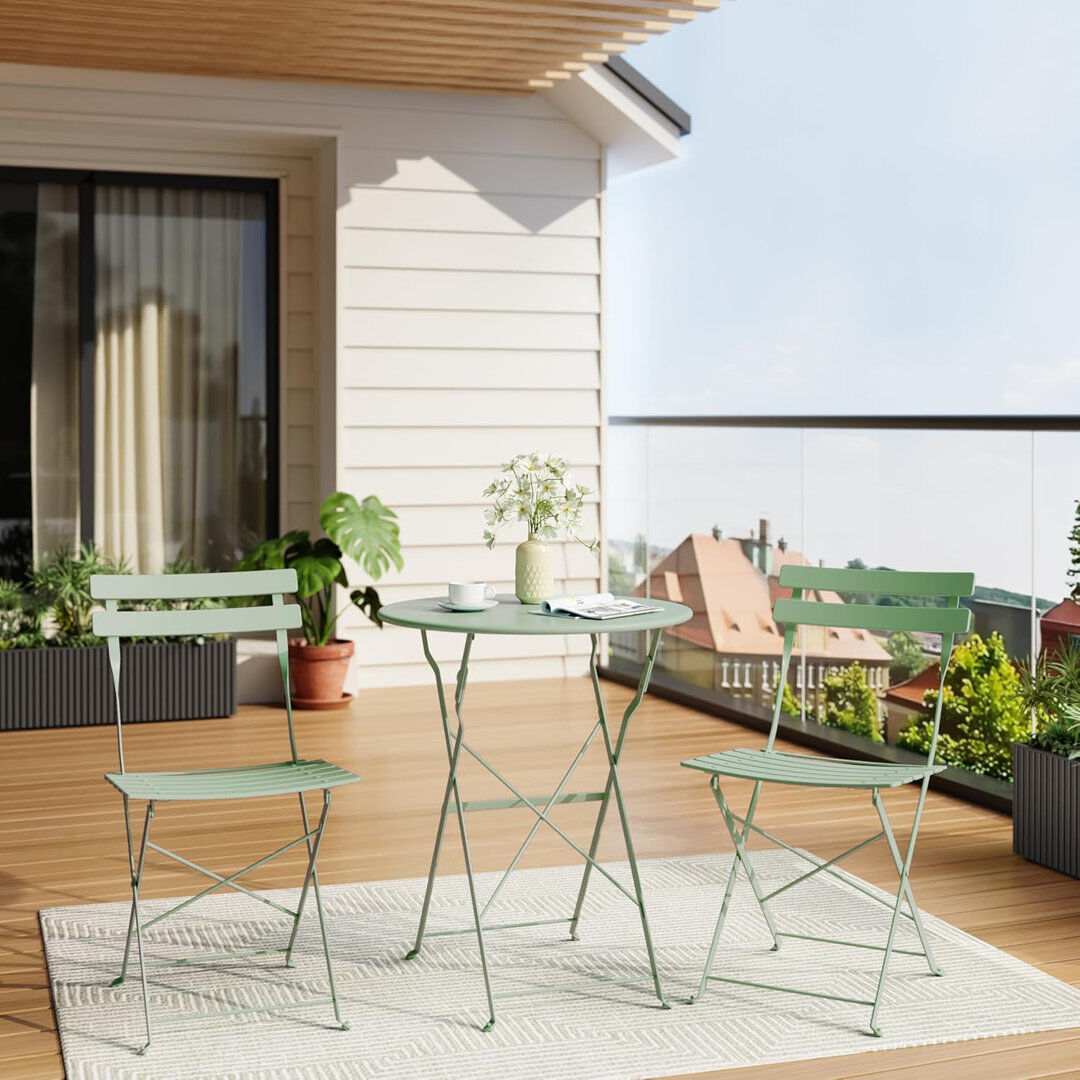 Rebrilliant Patio Dining Set Green