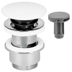Schaftventil Klicker/feststehend Abdeckplatte Keramik, Ø 72 mm, Länge = 70-85 mm, mit Überlauf