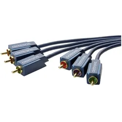 clicktronic 15m YUV Komponentenkabel (3x Cinch-Stecker -> 3x Cinch-Stecker) (15 m, Cinch Kabel), Audiokabel
