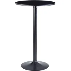 FineBuy, Bartisch, Bartisch Schwarz Stehtisch Ø 60 cm Metall / Holz Bistrotisch Rund Tisch (60 x 100 cm)