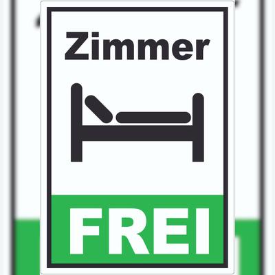 HB-Druck Zimmer FREI Aufkleber Hochkant A1 (594x841mm)
