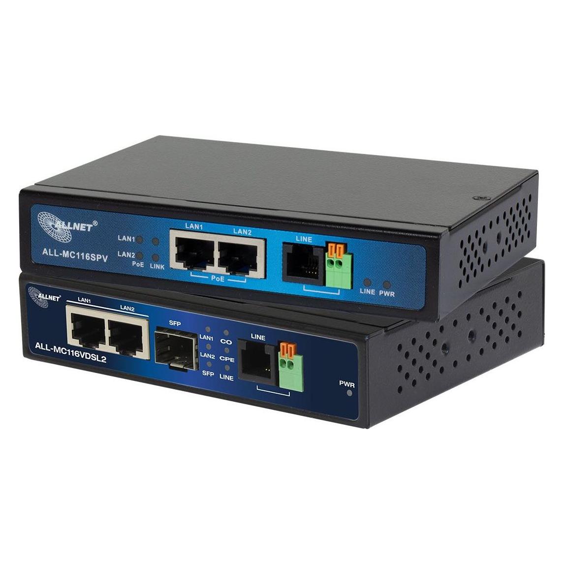 Allnet VDSL2 Punkt-zu-Punkt-Bundle via 2-Draht unmanaged "ALL-MC116VDSL2+ALL-MC116SPV" Master & Slav (ALL-MC116VDSL2+ALL-MC116SPV)