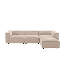 Höffner Selection Big Sofa inklusive Hocker John , creme , Maße (cm): B: 319 H: 67 T: 198.0