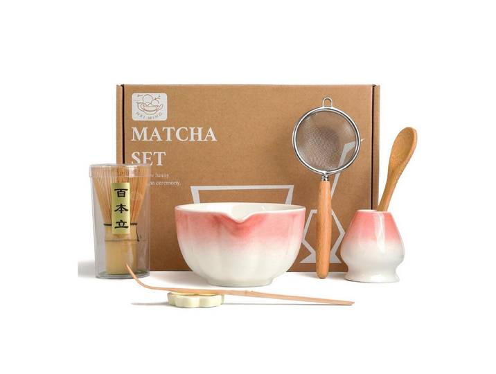 LuxusKollektion Teeservice Matcha Set 7-teilig Rosa Flora