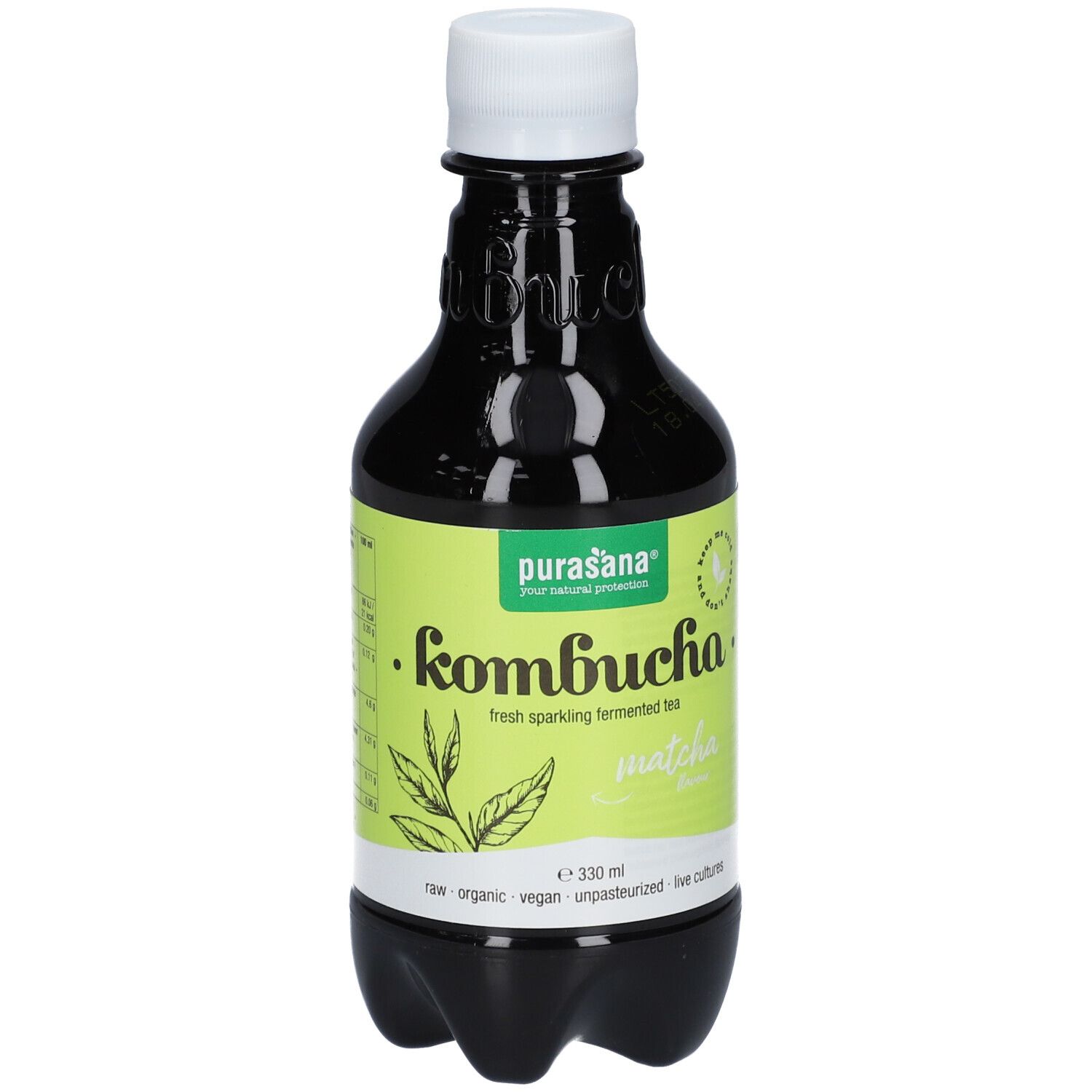 Purasana Kombucha Matcha Flavour Drink Bio 330 ml Flüssigkeit