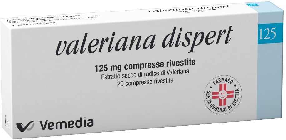 VEMEDIA MANUFACTURING B.V. Valeriana Dispert 125 mg, 20 Compresse Rivestite