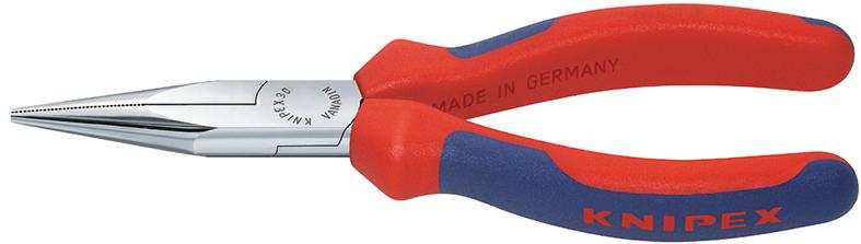 KNIPEX Langbeckzange mit langen, flach-runden Backen, Kopf verchromt, Griffe mit Mehrkomponenten-Kunststoffhüllen