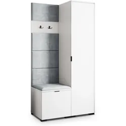 GARDEROBENSCHRANK LORI 95/181/51 cm Modern Weiß