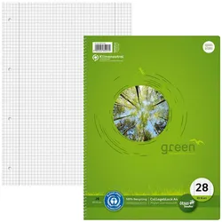 Ursus® Collegeblock green Lineatur 28 kariert DIN A4