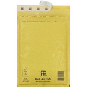 Sealed-Air Luftpolstertaschen Mail Lite für DIN A7, 110 x 160mm, Typ A, haftklebend, braun, 100 Stück