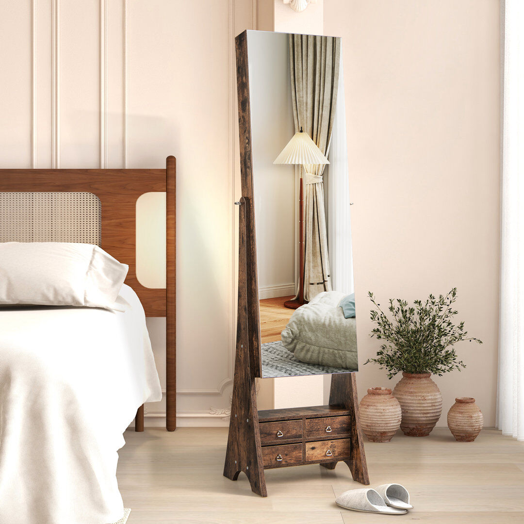 Alpen Home Freestanding Jewelry Armoire Brown 159cm H X 41cm W X 36cm D