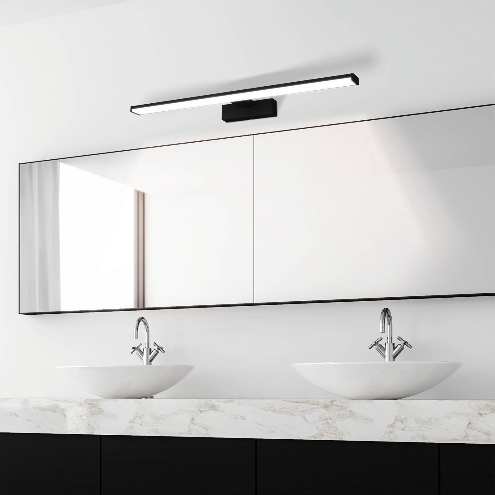 EGLO Applique da parete Pandella 1, Nero, Bagno, Alluminio, Moderno, Applique