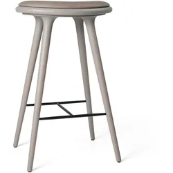 Mater High Barhocker, höhe 74 cm, buche grau / sorensen leder grau