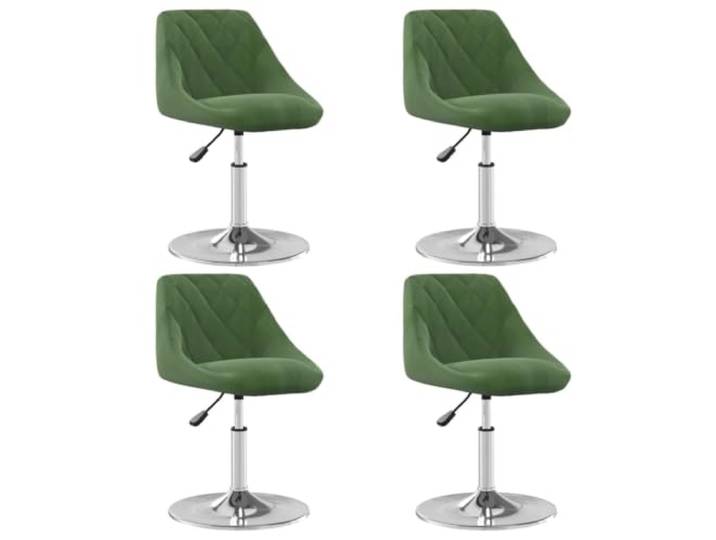 NLQMSU Esszimmerstühle, drehbar, Velours, Dunkelgrün, 4 Stück 360° drehbar, weicher Samt, robuster Chromstahl, höhenverstellbare Sitzfläche, modernes Design für Küche oder Wohnzimmer