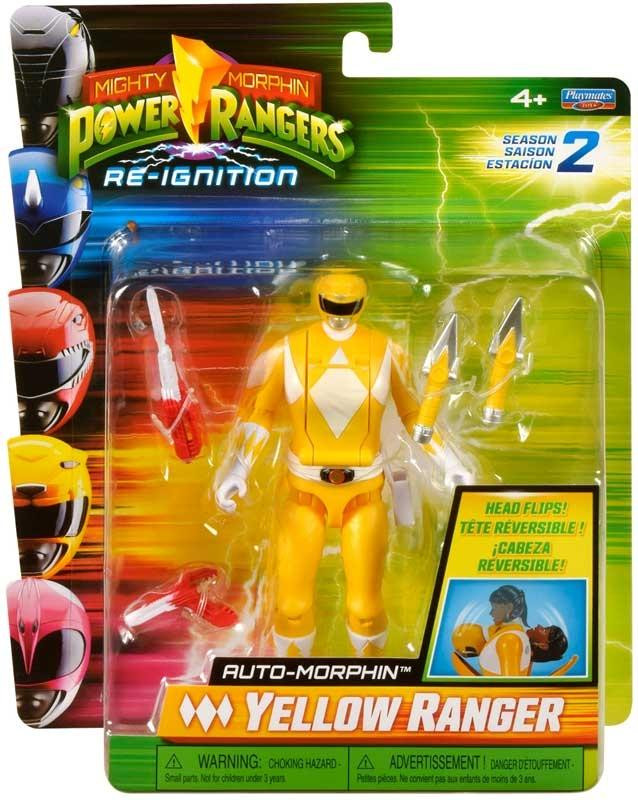 Power Rangers Seizoen 2 Yellow Ranger actiefiguur met automatische transformatie