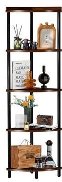 No "5Tier Wood Corner Shelf Stand - 11.8""D x 11.8""W x 62.9""H"