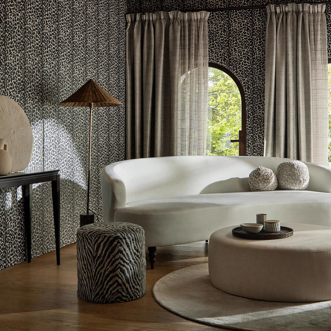 Clarke & Clarke Jane X Clarke and Clarke Pokot 10.05m x 52cm Textured Wallpaper Roll Noir