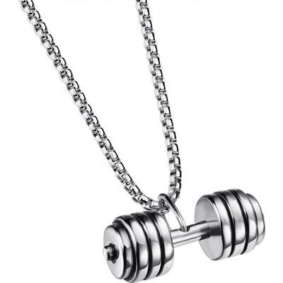 Kette mit Anhänger FIRETTI "Schmuck Geschenk Edelstahl Halsschmuck Halskette Hantel", silber (edelstahlfarben), Halsketten, Damen, Edelstahl, L: 60