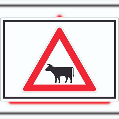HB-Druck Aufkleber Achtung Viehbetrieb Tiere Symbole A7 (74x105mm)