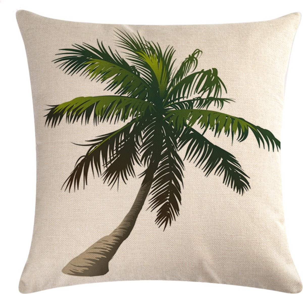 Vintage California Green Palm kussenhoes met tropisch palmboom motief