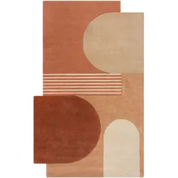 Wollteppich Kurzflor Terrakotta 150 x 240 cm - HALLEIN   Kadima Design