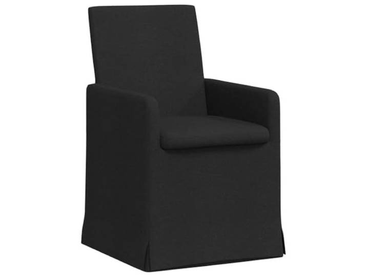 KDVXBCQJH Esszimmerstuhl 2er Set Schwarz mit Rollen 57x67x95 cm Ergonomische Polsterstühle mit Armlehnen und Rollen für flexibles Sitzen im Esszimmer oder Arbeitszimmer.