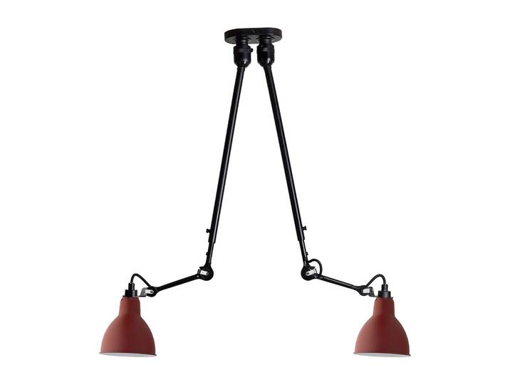 Lampe Gras 302 Deckenleuchte, rot, 2-flg. – DCW - Wohnzimmer - Metall