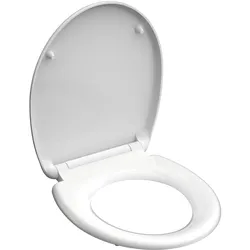 Schütte WC Sitz WHITE, Duroplast Toilettendeckel mit Absenkautomatik und Schnellverschluss, Klobrille, Klodeckel, Toilettensitz