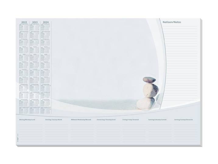 Schreibtischunterlage SIGEL Harmony , weiss (weiß), B:41cm T:59,5cm, Schreibunterlagen, Schreibtischunterlage