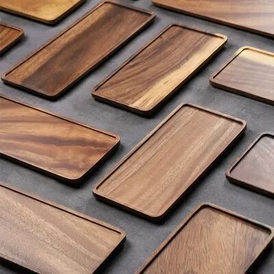 Combo Retail Shop Rectangular Wooden Platters For Food, Long Charcuterie Board, Acacia Wood Serving Tray For Party Home Decor rectangle Small