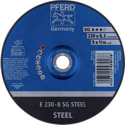 PFERD TOOLS 62223826 E 230-8 SG STEEL Schruppscheibe gekröpft Durchmesser 230 mm Bohrungs-Ø 22.23 mm Edelstahl, Stahl 10 St.